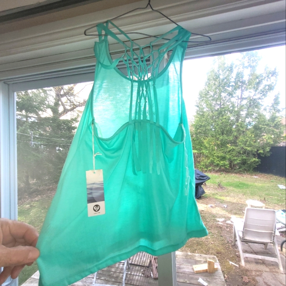 Teal Strappy Tank Top